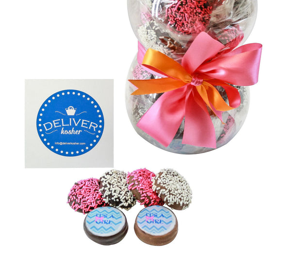 Gourmet Chocolate Covered Cookie Baby Bottle - Baby Girl - Assorted Chocolate